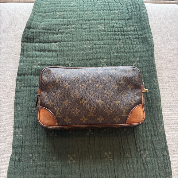Louis Vuitton Handbags - Louis Vuitton Monogram Canvas Toiletry Pouch with Tan Leather Trim